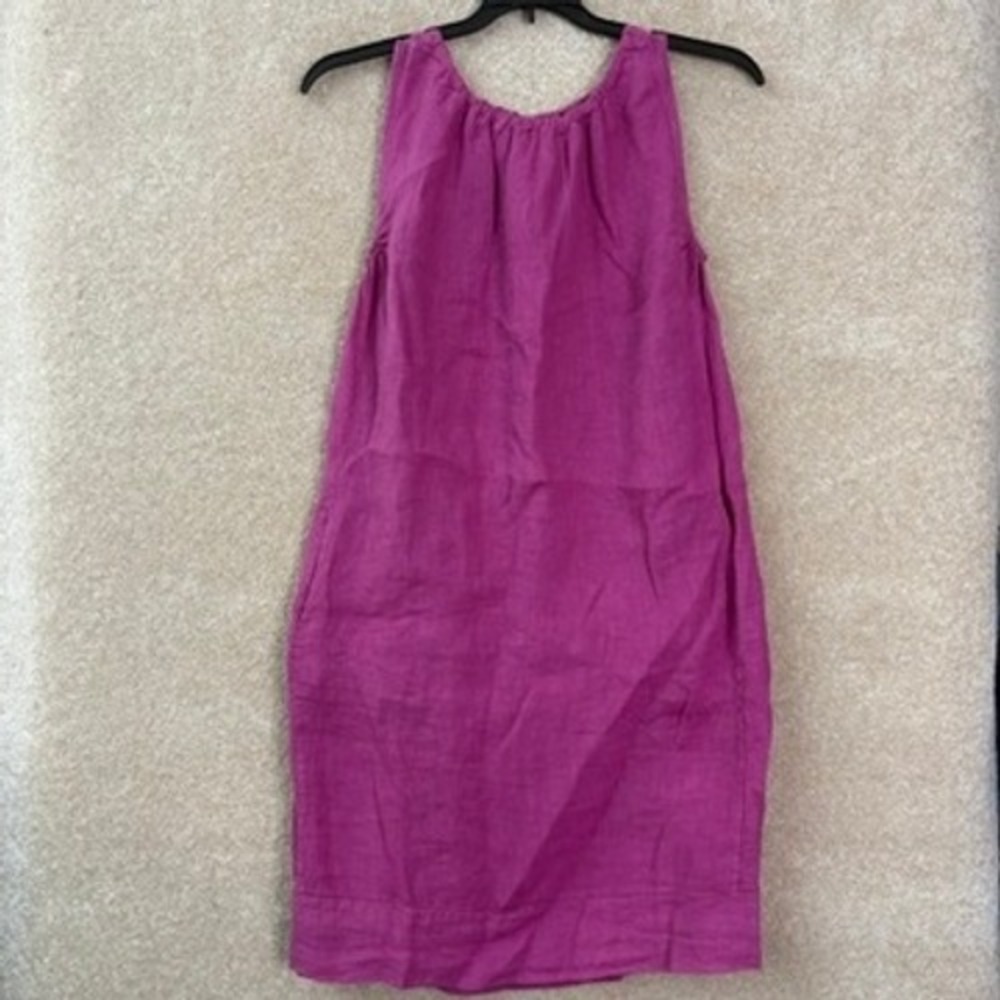 PISTACHE 100% Linen Dress Women's Medium Made in Italy Sleeveless Lagenlook